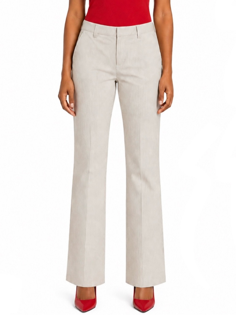 TOMMY HILFIGER Tan Pinstripe Straight Leg Pant US 10